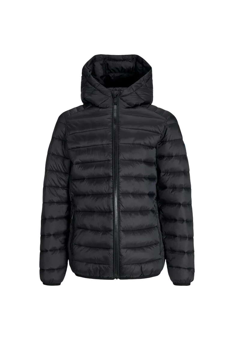 Jacheta JACK &JONES Bradley Light Puffer Hood JNR 50088, Negru