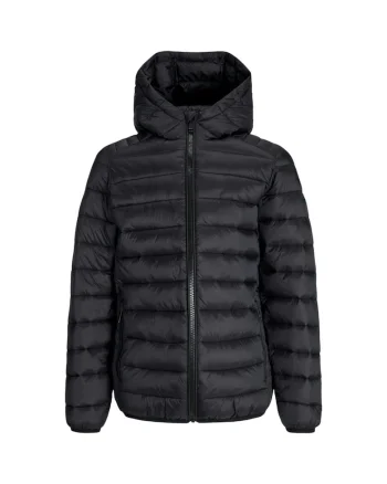 Jacheta JACK &JONES Bradley Light Puffer Hood JNR 50088, Negru