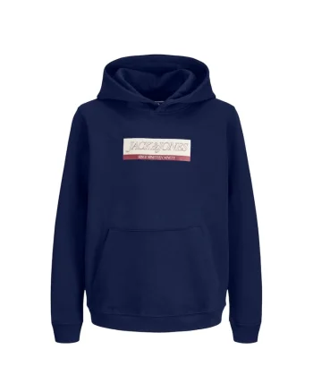 Hanorac JACK &JONES Inwood Block Branding JNR 50129, Albastru