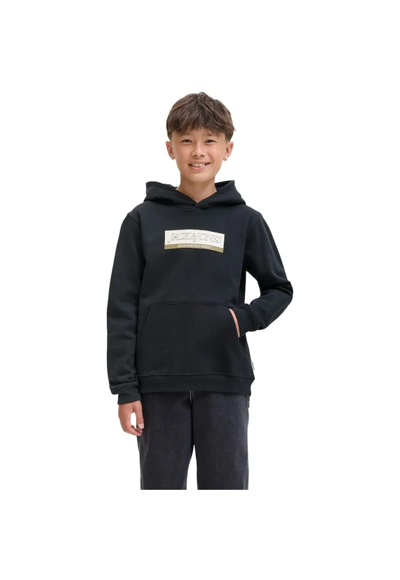 Hanorac JACK &JONES Inwood Block Branding JNR 50124, Negru