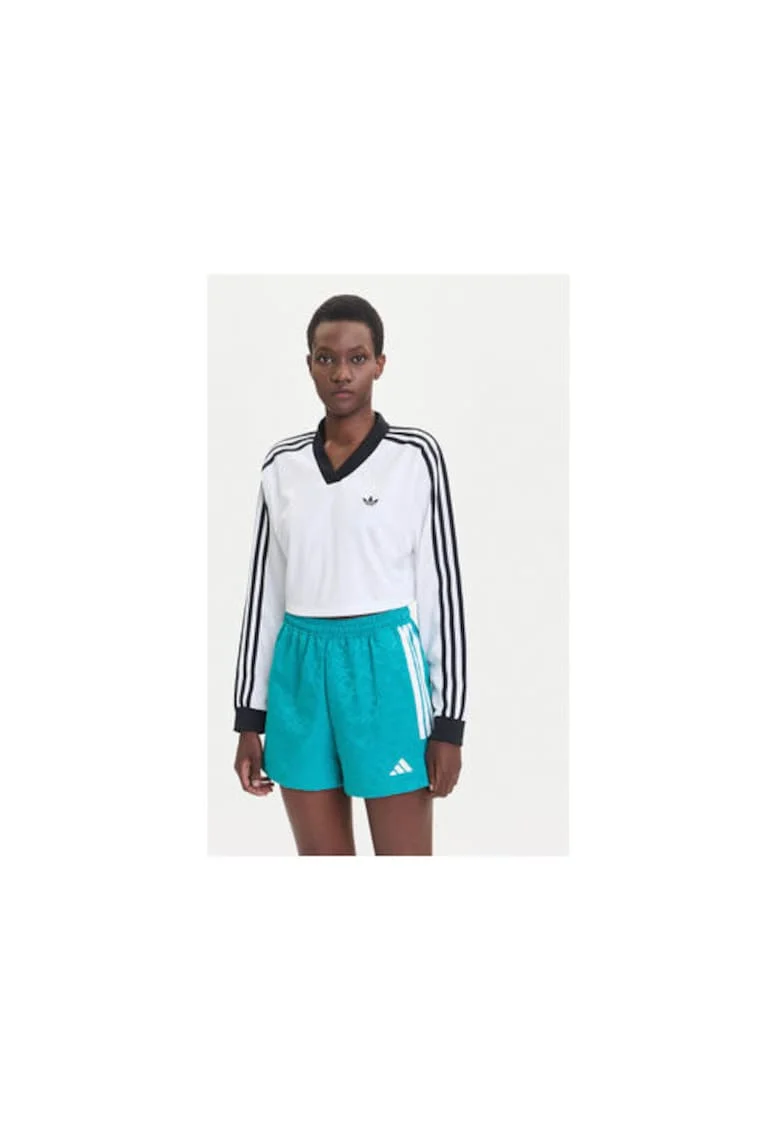 Bluza din poliester cu maneci lungi si guler polo