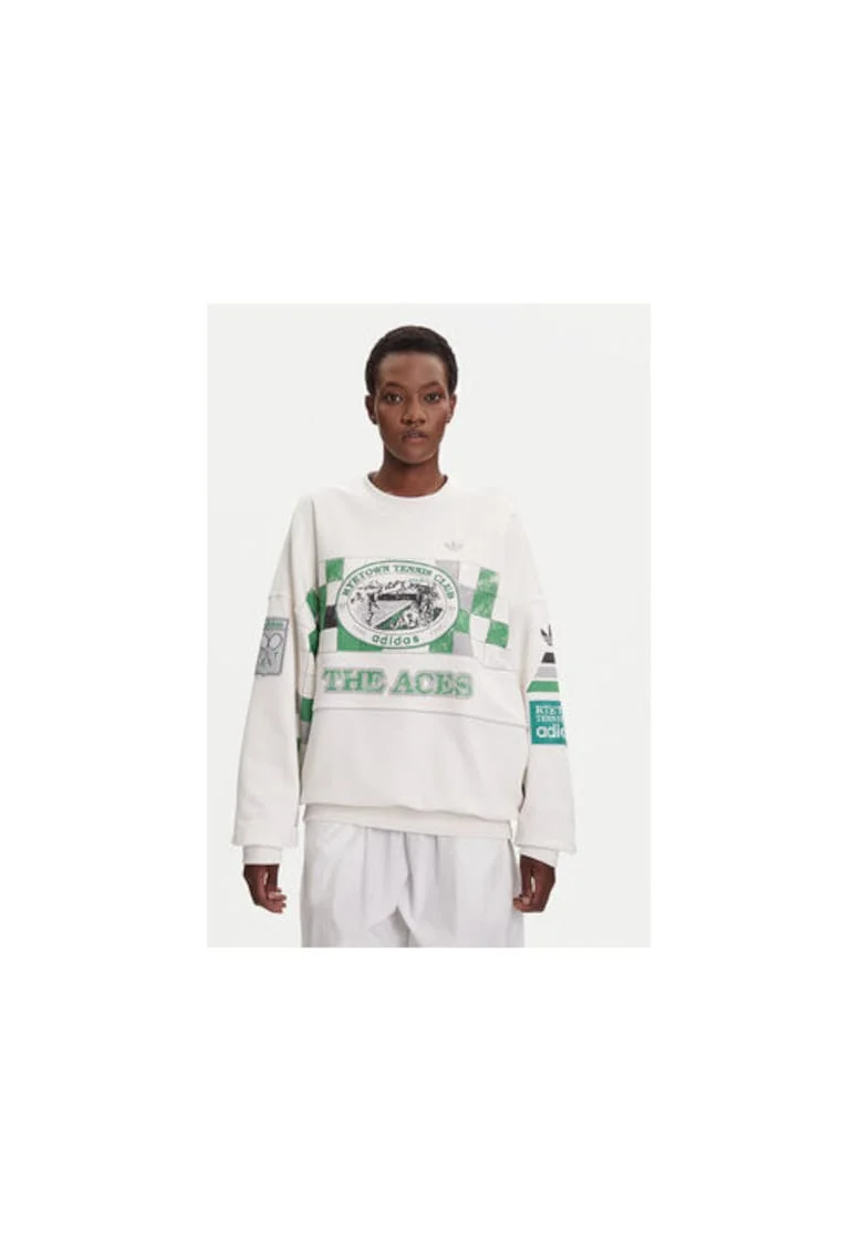 Bluza de trening din bumbac cu maneci lungi si logo frontal