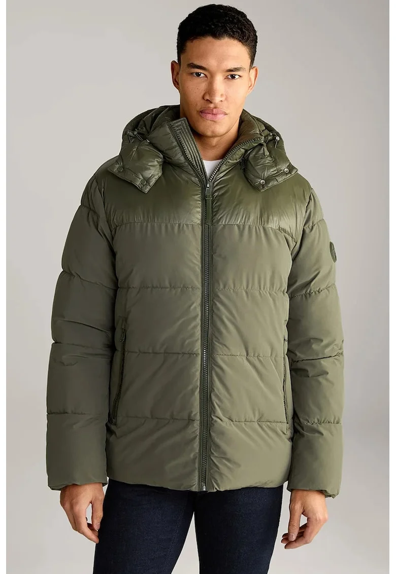 JOOP JEANS, Geaca matlasata cu inchidere prin fermoar, Verde