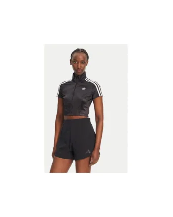 Bluza crop cu guler si inchidere frontala cu fermoar