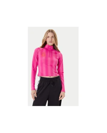 Bluza scurta din poliester cu fermoar scurt si maneci lungi