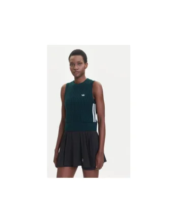 Top din bumbac cu logo frontal discret
