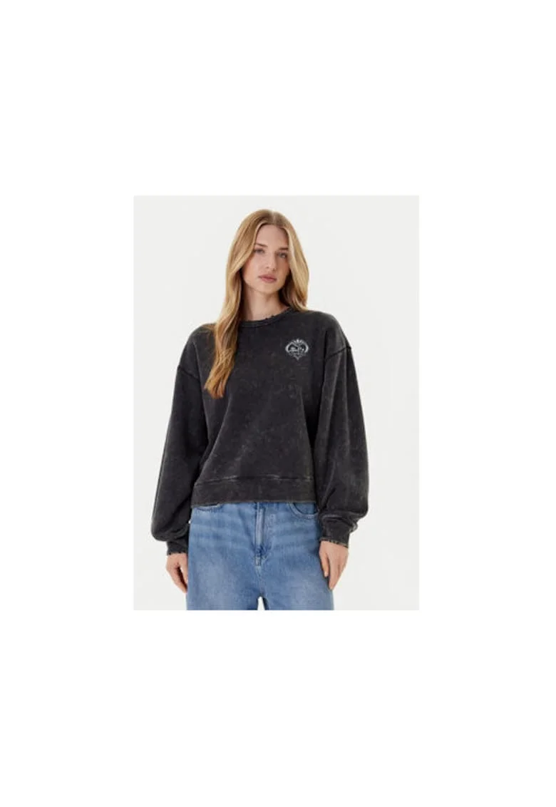 Bluza de trening din bumbac cu aspect decolorat si logo frontal