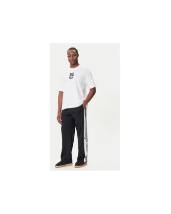 Tricou din bumbac cu logo pe piept si decolteu la baza gatului