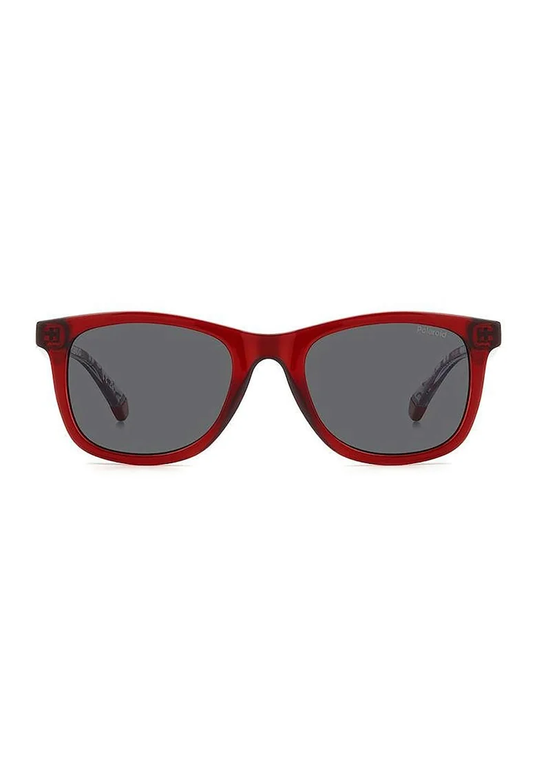 Ochelari de soare wayfarer cu lentile uni, Rosu inchis