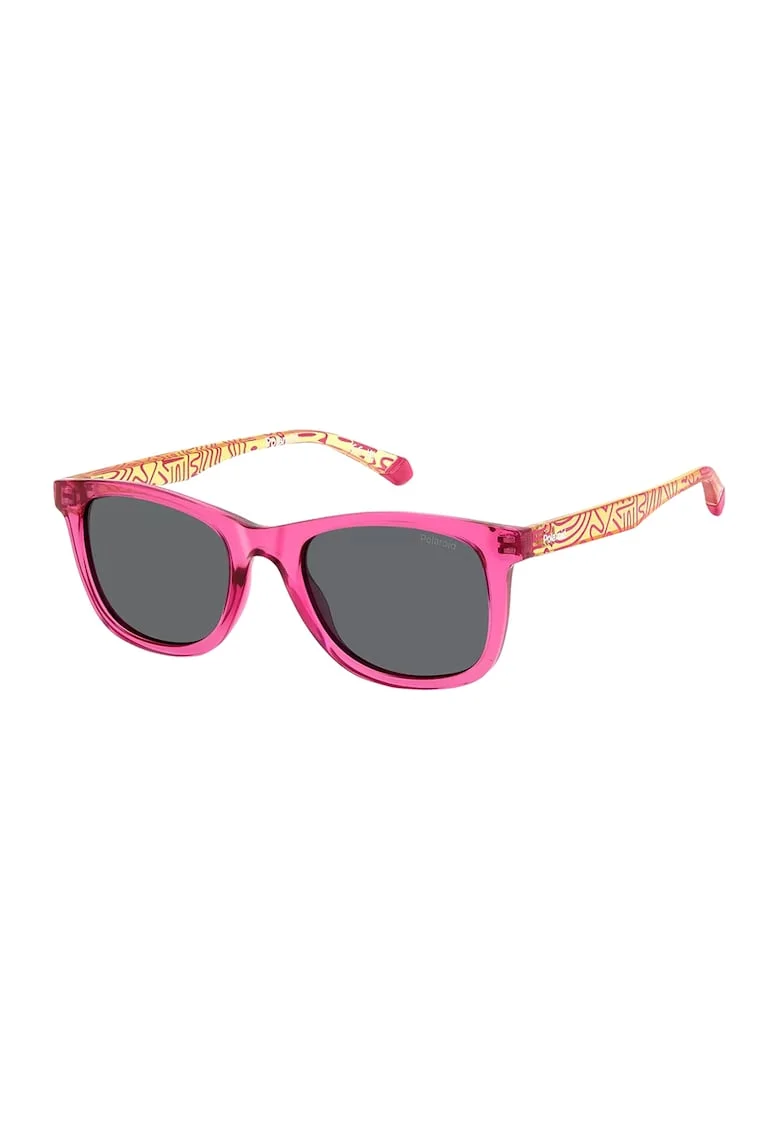 Ochelari de soare wayfarer cu lentile uni, Galben/Roz
