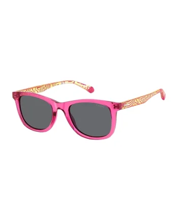 Ochelari de soare wayfarer cu lentile uni, Galben/Roz