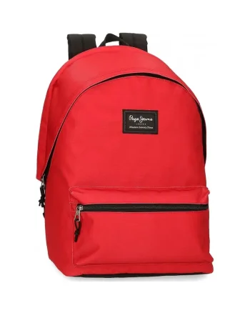 Rucsac laptop, Pepe Jeans Aris Evergreen, 2 compartimente, rosu, 31x44x15 cm