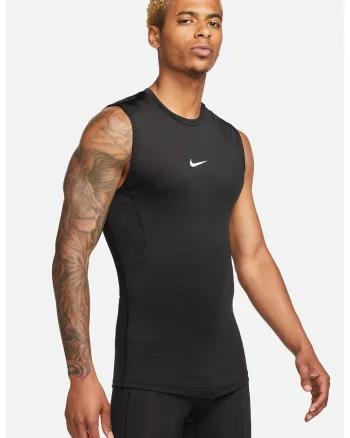 Top cu tehnologie Dri-Fit, pentru fitness, Negru