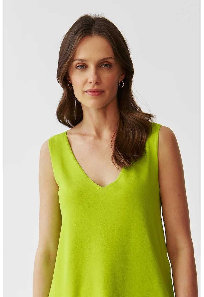 Top cu decolteu in V Nikala, Verde lime