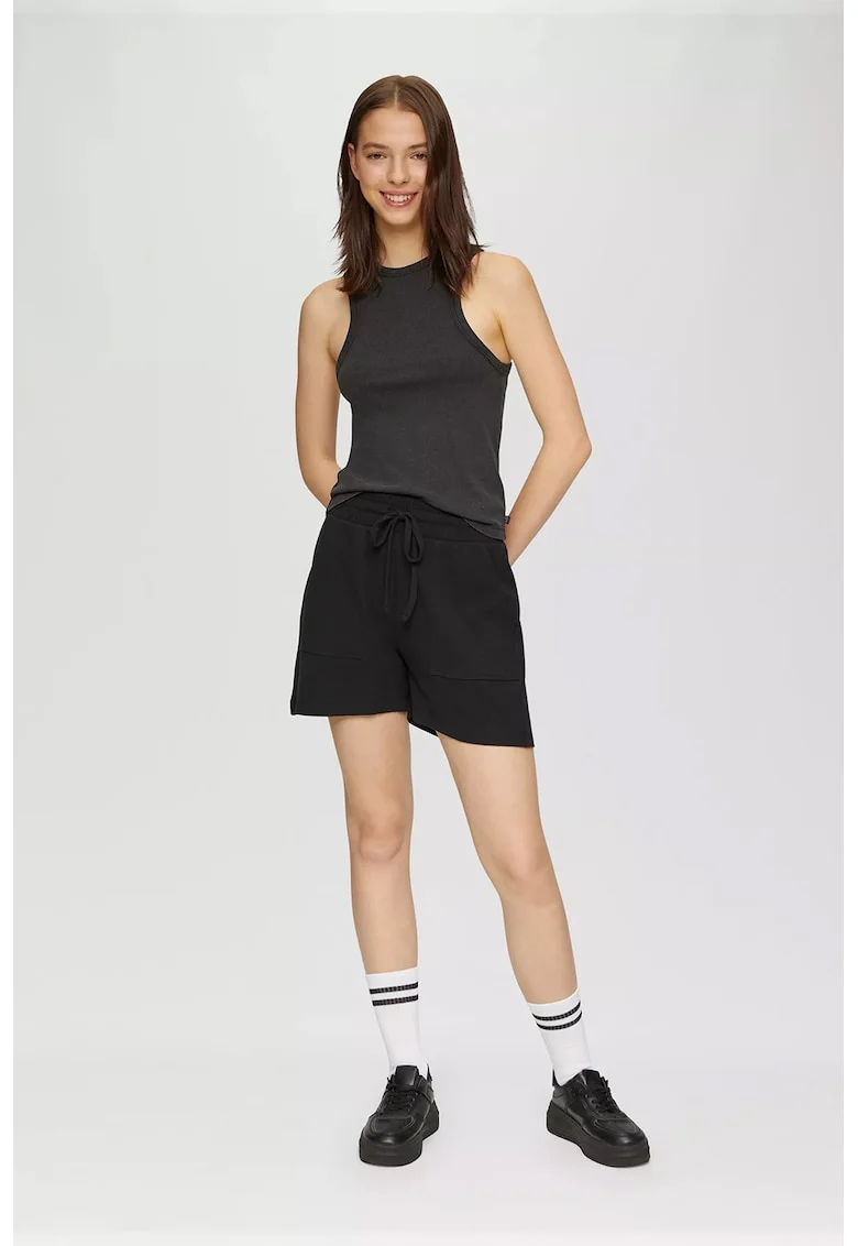Top slim fit, Negru