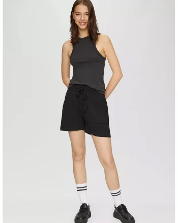 Top slim fit, Negru