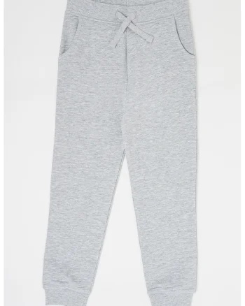 Pantaloni de trening de bumbac talie ajustabila, Gri deschis