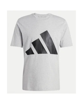 Tricou din bumbac cu imprimeu logo si decolteu la baza gatului