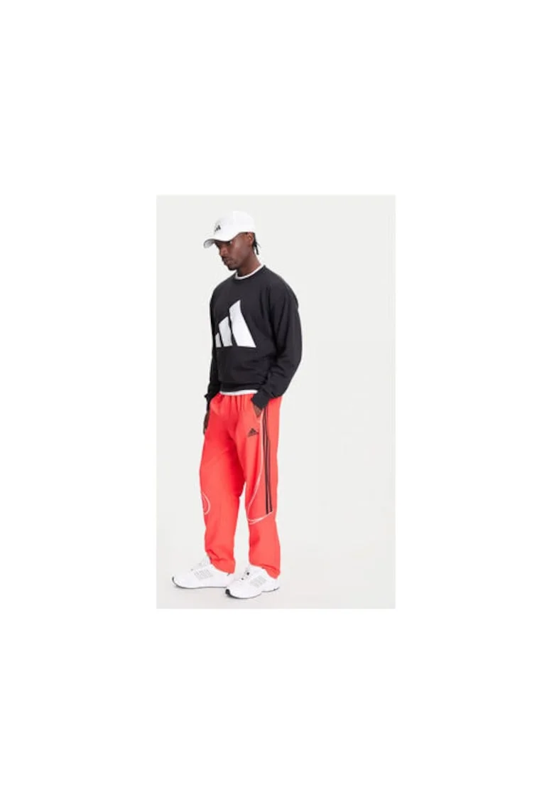Pantaloni de trening cu dungi contrastante si logo