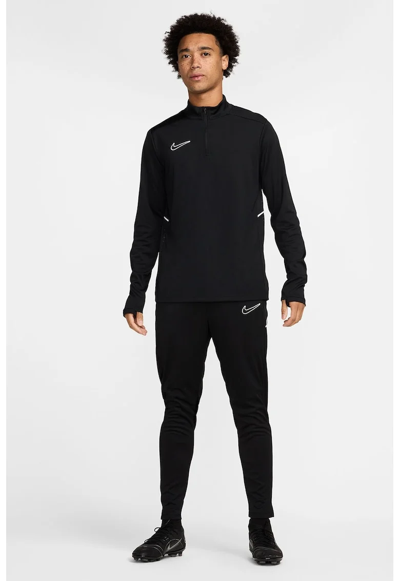 Pantaloni slim-fit cu logo, pentru fotbal, Negru/Alb murdar