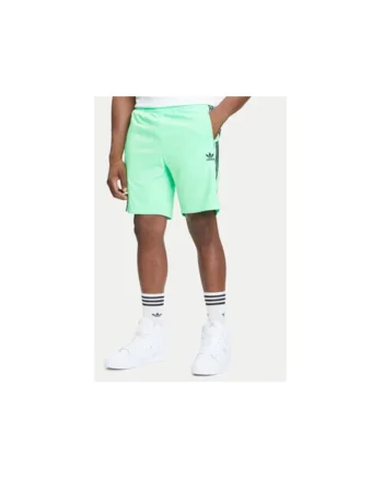 Pantaloni scurti din poliester cu logo lateral contrastant