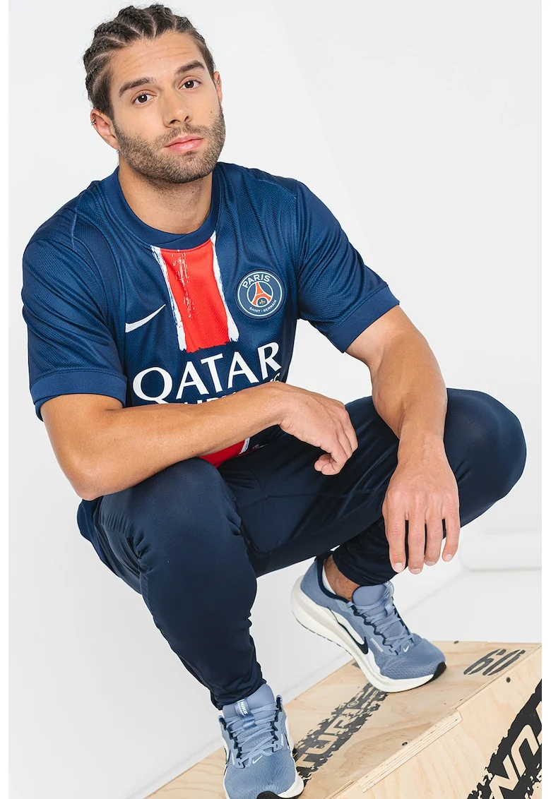 Pantaloni conici cu Dri-FIT pentru fotbal, Alb/Bleumarin