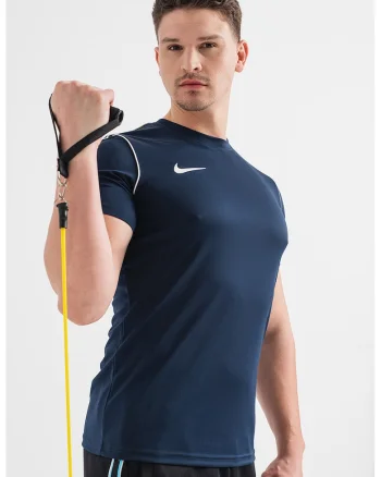 Tricou cu decolteu rotund, pentru fotbal Park 20, Alb/Bleumarin