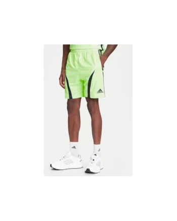 Pantaloni scurti sport cu logo brodat, Verde neon