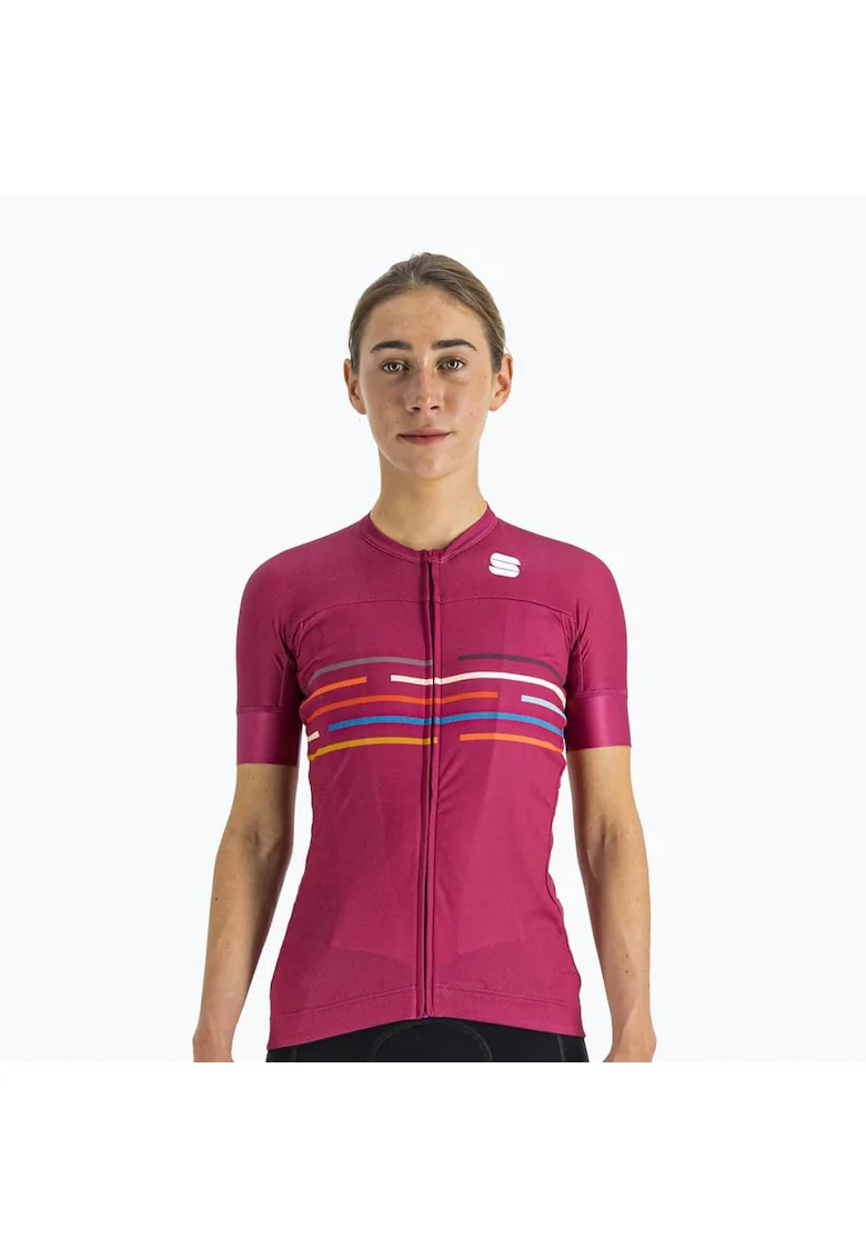 Tricou ciclism dama,  Poliester, Roz