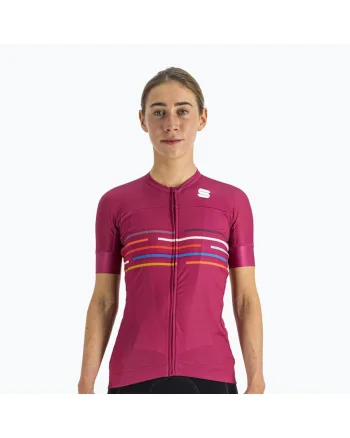 Tricou ciclism dama,  Poliester, Roz