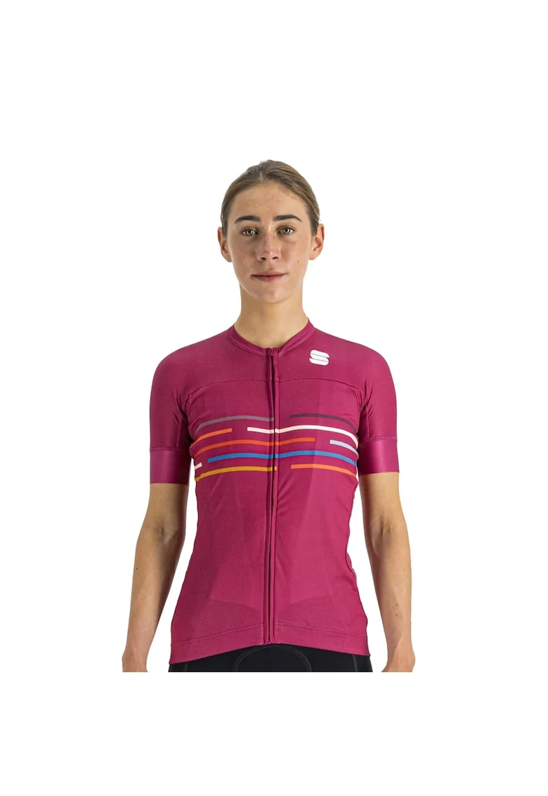 Tricou ciclism dama,  Poliester, Multicolor