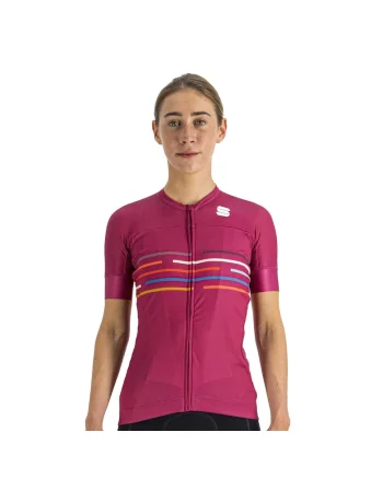 Tricou ciclism dama,  Poliester, Multicolor