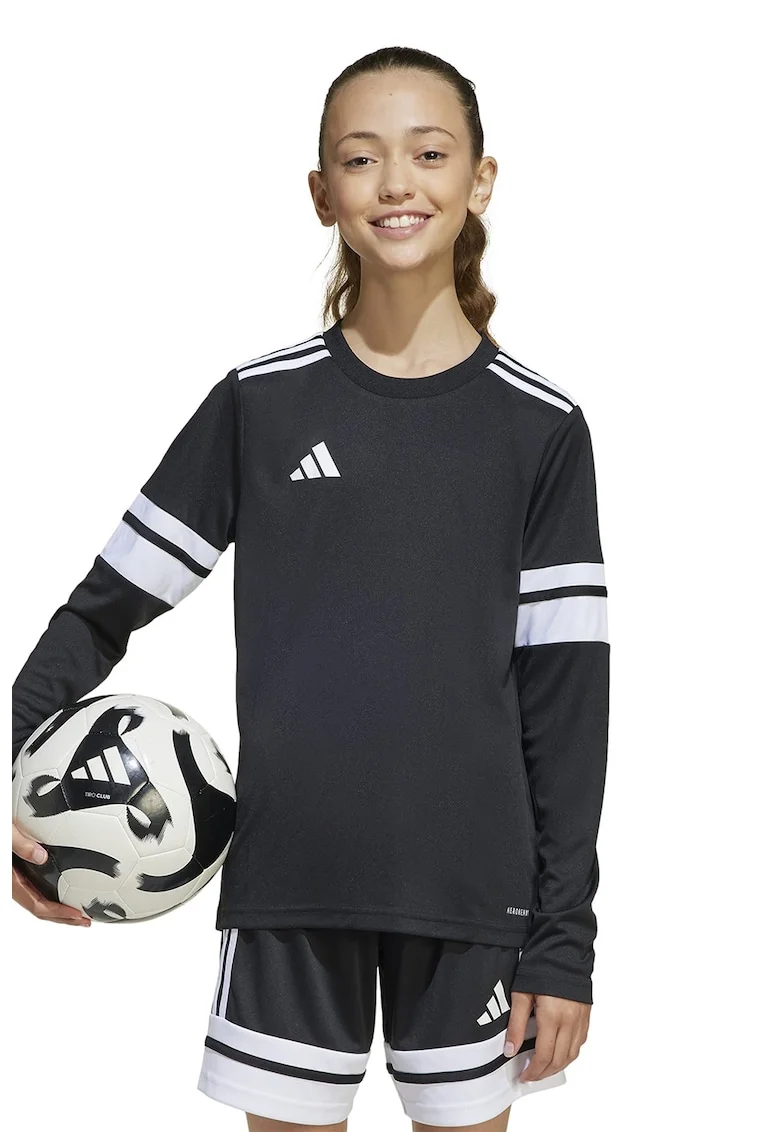 Bluza cu detalii contrastante pentru fotbal, Negru/Alb optic