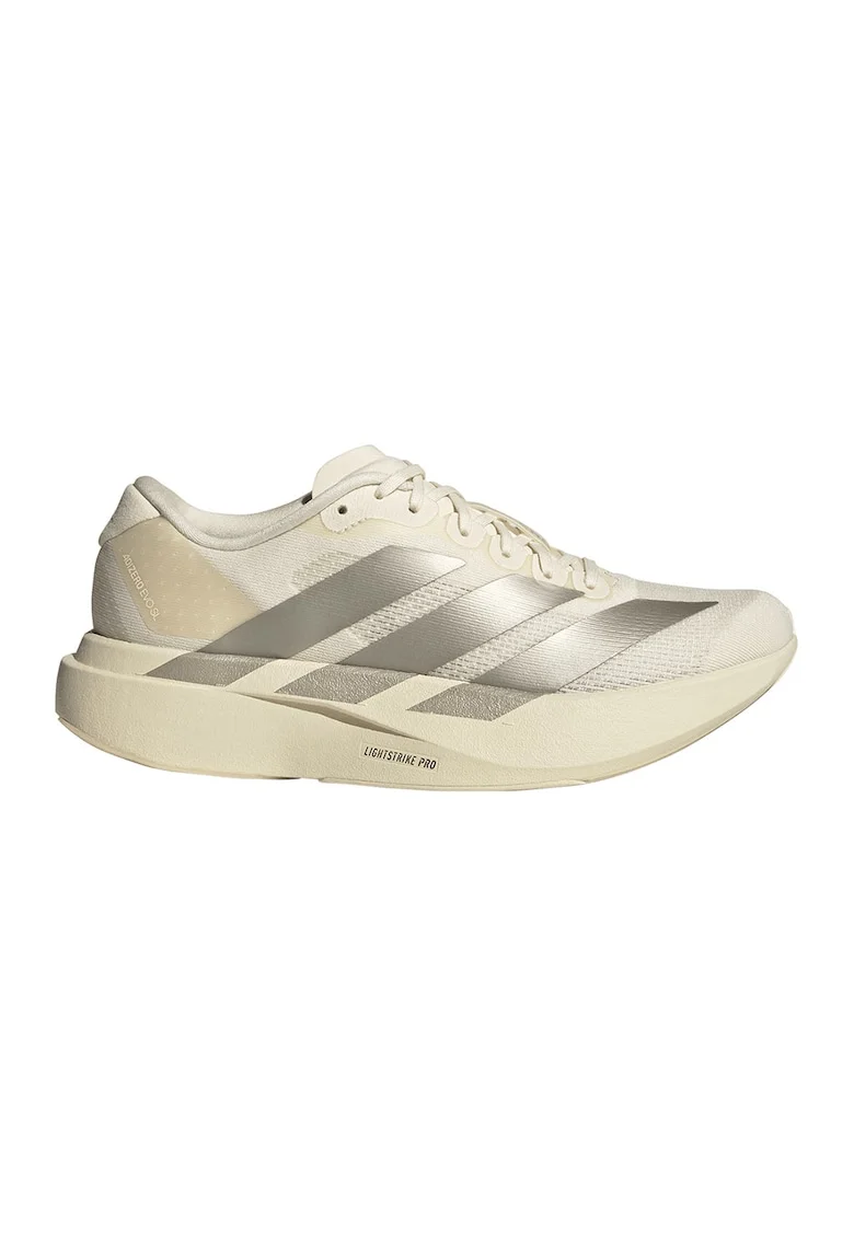 Pantofi Adizero EVO din material textil cu logo metalizat, pentru alergare, Bej