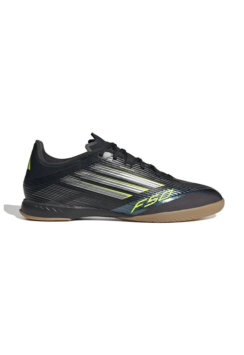 Pantofi pentru fotbal de interior F50 League, Negru/Verde electric