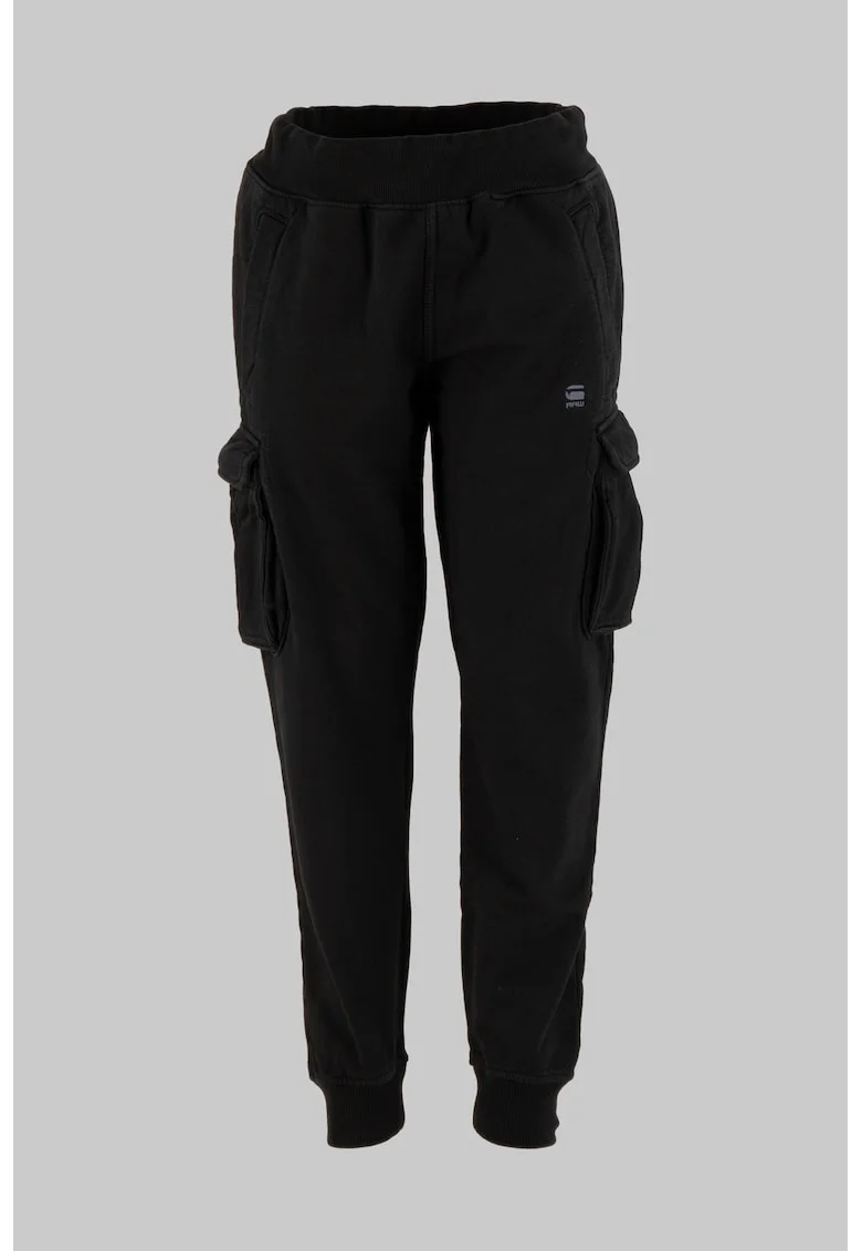 Pantaloni de trening de bumbac cu buzunare, Negru