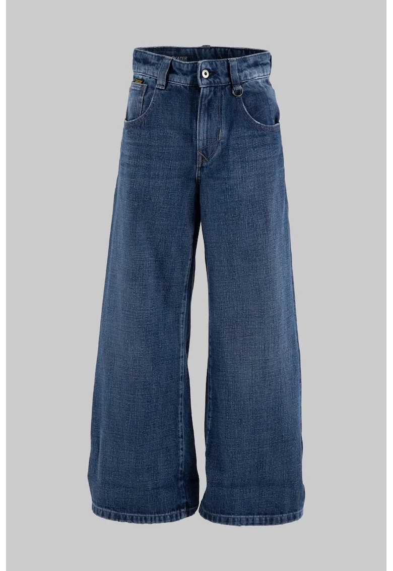 Blugi drepti cu aspect decolorat, Albastru inchis