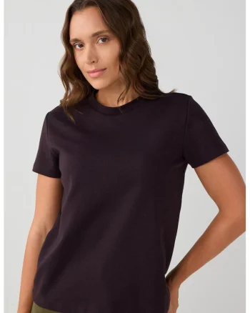 Tricou uni din amestec de bumbac, Maro inchis