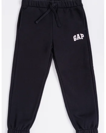 Pantaloni de trening cu croiala relaxed fit si talie ajustabila, Negru stins