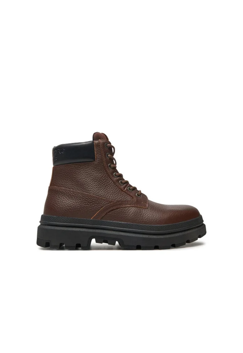 Bocanci de drumetie barbati Bjorn Borg, BJ266053AM, Piele naturala, Maro, Maro