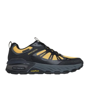 Pantofi cu garnituri din piele pentru trekking Max Protect, Negru/Galben