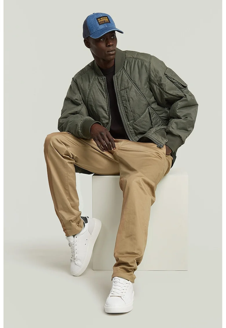 Jacheta cu model uni si fermoar, Verde feriga