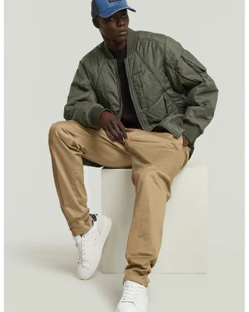 Jacheta cu model uni si fermoar, Verde feriga
