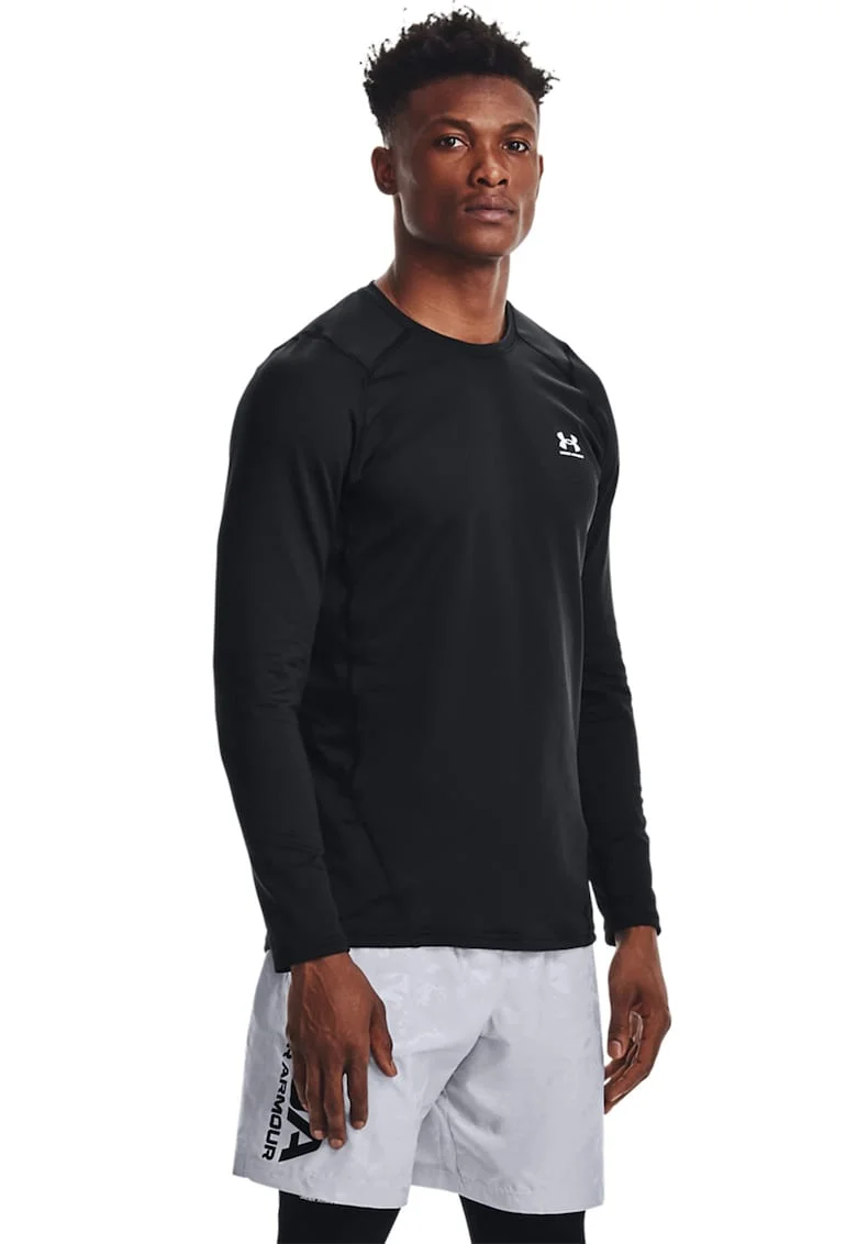 Bluza slim fit pentru fitness, Negru