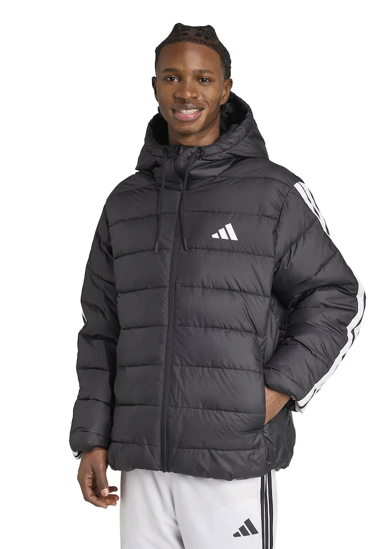 Geaca matlasata cu gluga Essentials, Negru