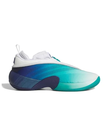 adidas Performance, Pantofi cu fermoar, pentru baschet, Alb/Verde aquamarin