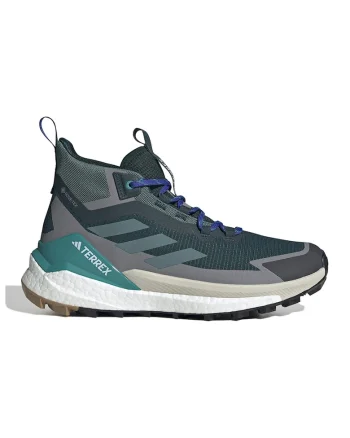 Pantofi pentru drumetii Terrex Free Hiker 2.0 Gore-Tex, Gri carbune/Verde englez