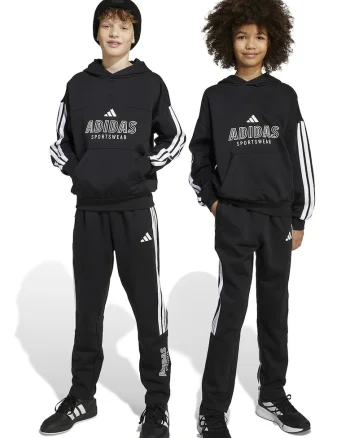 Pantaloni de trening cu detaliu logo, Alb/Negru