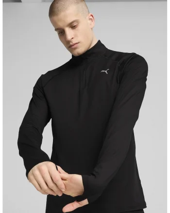 Bluza de trening cu fenta cu fermoar, pentru alergare Velocity Cloudspun, Alb/Negru