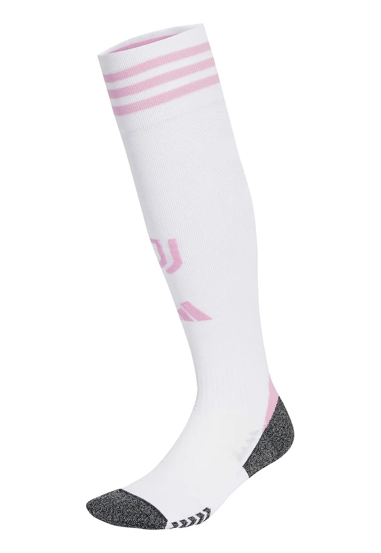 Sosete lungi pana peste genunchi pentru fotbal Juventus Torino, Roz pastel/Gri inchis melange/Alb optic